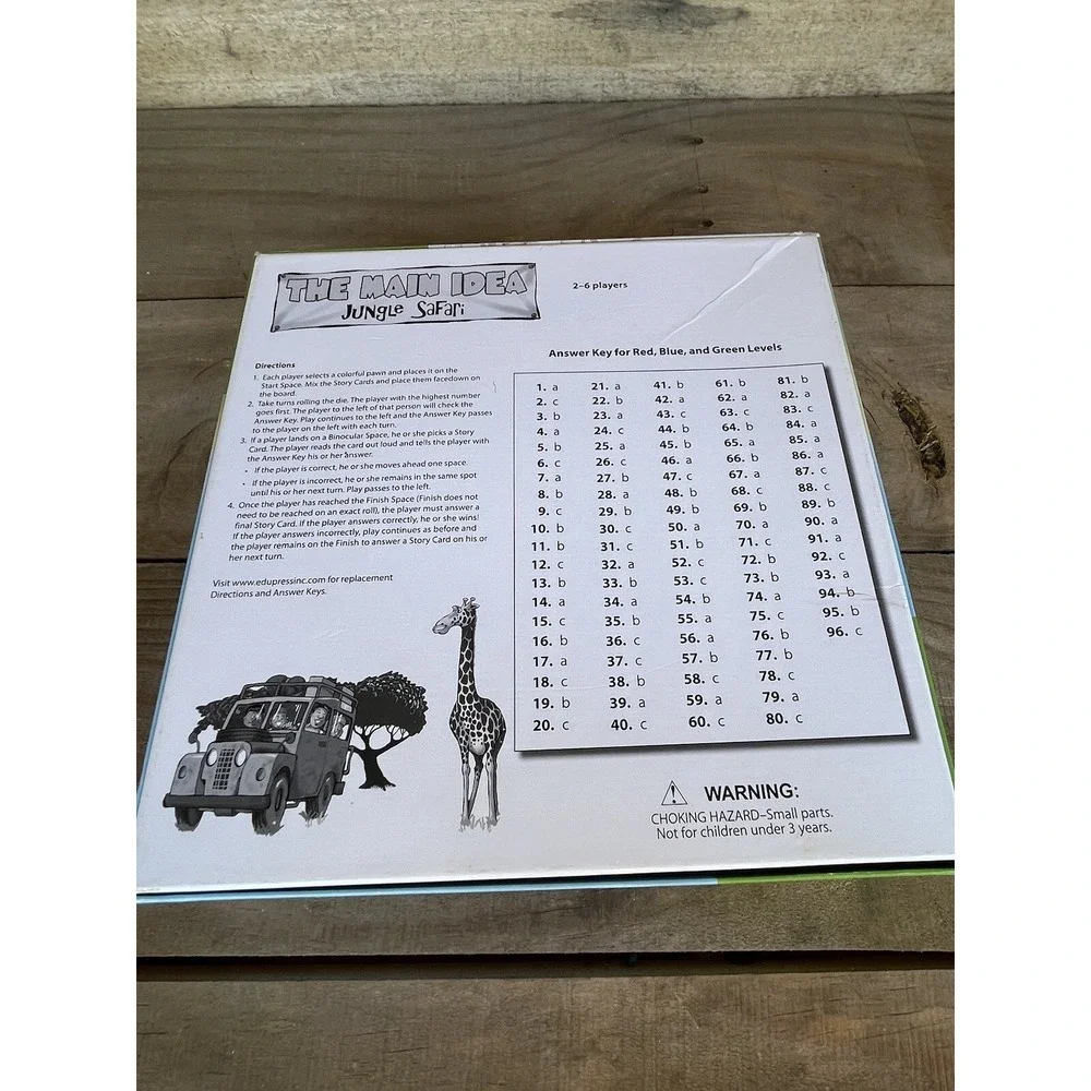Learning Games : The Main Idea Jungle‎ Safari RL 5.0-6.5 Teacher Supplies Class